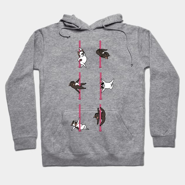 French Bulldog Pole Dancing Club Hoodie by huebucket